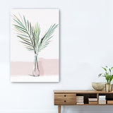 36" Pretty Green Foliage Pink Canvas Wall Art