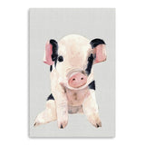 Cute Pink Piglet Canvas Wall Art