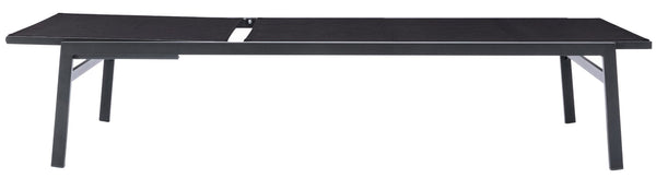 Santorini Waterproof Mesh Fabric / Aluminum Contemporary Black Resilient Mesh Waterproof Fabric Outdoor Patio Aluminum Mesh Chaise Lounge Chair - 24.5" W x 80" D x 15" H