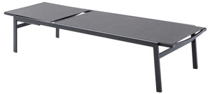 Santorini Waterproof Mesh Fabric / Aluminum Contemporary Grey Resilient Mesh Waterproof Fabric Outdoor Patio Aluminum Mesh Chaise Lounge Chair - 24.5" W x 80" D x 15" H