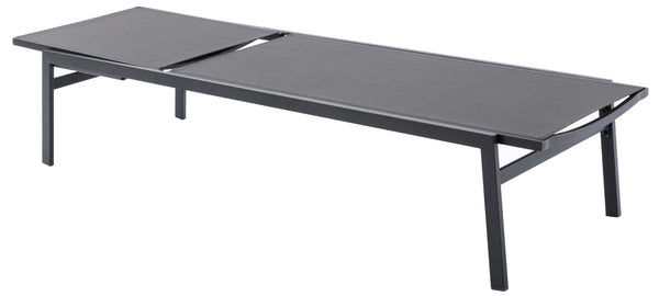 Santorini Waterproof Mesh Fabric / Aluminum Contemporary Grey Resilient Mesh Waterproof Fabric Outdoor Patio Aluminum Mesh Chaise Lounge Chair - 24.5" W x 80" D x 15" H