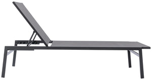 Santorini Waterproof Mesh Fabric / Aluminum Contemporary Grey Resilient Mesh Waterproof Fabric Outdoor Patio Aluminum Mesh Chaise Lounge Chair - 24.5" W x 80" D x 15" H