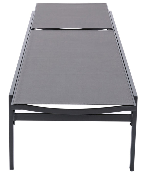 Santorini Waterproof Mesh Fabric / Aluminum Contemporary Grey Resilient Mesh Waterproof Fabric Outdoor Patio Aluminum Mesh Chaise Lounge Chair - 24.5" W x 80" D x 15" H