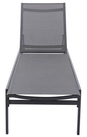 Santorini Waterproof Mesh Fabric / Aluminum Contemporary Grey Resilient Mesh Waterproof Fabric Outdoor Patio Aluminum Mesh Chaise Lounge Chair - 24.5" W x 80" D x 15" H