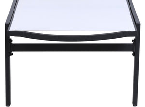 Santorini Waterproof Mesh Fabric / Aluminum Contemporary White Resilient Mesh Waterproof Fabric Outdoor Patio Aluminum Mesh Chaise Lounge Chair - 24.5" W x 80" D x 15" H