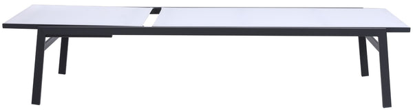 Santorini Waterproof Mesh Fabric / Aluminum Contemporary White Resilient Mesh Waterproof Fabric Outdoor Patio Aluminum Mesh Chaise Lounge Chair - 24.5" W x 80" D x 15" H