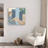 40" Bohemian Book Lady Canvas Wall Art