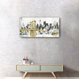 60" NYC Golden Bridge Skyline Canvas Wall Art