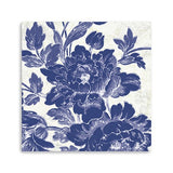 Blue Toile Roses Canvas Wall Art