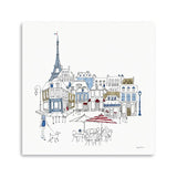 30" French Café with Red and Blue Accents Canvas Wall Art