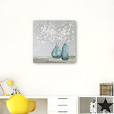 20" White Spring Flowers Canvas Wall Art