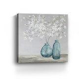 30" White Spring Flowers Canvas Wall Art