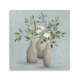 Pretty Bohemian Flowers in Ceramic Vases Canvas Wall Art