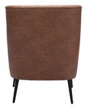 Zuo Modern Ontario 100% Polyester, Plywood, Steel Modern Commercial Grade Accent Chair Vintage Brown, Black 100% Polyester, Plywood, Steel