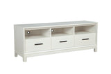 Nova TV Console in Elegant Chalk White - Fully Assembled Mahogany with Dovetail Drawers & More!