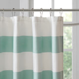 Spa Waffle Classic 100% Polyester Shower Curtain W/ 3M Treatment