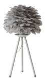 Bethel Grey Table Lamp in Iron & Feather