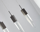 Bethel Matte Black Island Lighting in Metal & Crystal