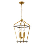 Bethel Antique Brass & Black Chandelier in Metal