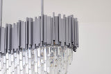 Bethel Satin Nickel Chandelier in Metal & Crystal