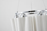 Bethel White Chandelier in Metal & Glass