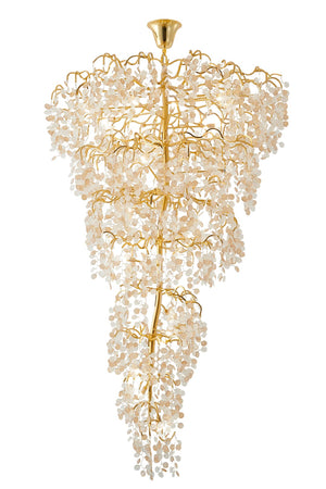 Bethel Gold Chandelier in Aluminum & Glass