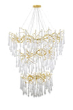 Bethel Gold Chandelier in Aluminum & Glass