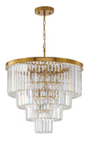 Bethel Gold Chandelier in Metal & Crystal