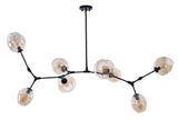 Bethel Matte Black Chandelier in Iron & Glass