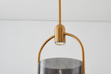 Bethel Gold Single Pendant Lighting in Metal & Glass