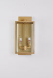 Bethel Brass Outdoor Wall Sconce in Stainless Steel & Glass