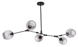 Bethel Black Chandelier in Metal & Glass