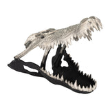 Sagebrook Home Contemporary Metal,11",alligator Skull,nickle/black 17483-01 Black Aluminum