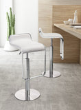 Zuo Modern Equino 100% Polyurethane, Plywood, Steel Modern Commercial Grade Barstool White, Chrome 100% Polyurethane, Plywood, Steel