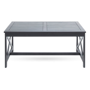 Noble House Ivan Outdoor Black Finished Acacia Wood Coffee Table