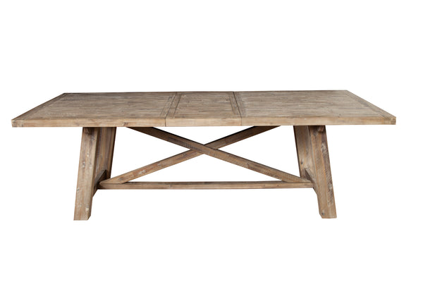Alpine Furniture Newberry Extension Dining Table, Weathered Natural 2068-01 Weathered Natural Acacia Solids 39.5 x 83-103 x 30