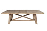 Alpine Furniture Newberry Extension Dining Table, Weathered Natural 2068-01 Weathered Natural Acacia Solids 39.5 x 83-103 x 30