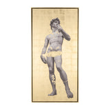 Contemporary 47x94, Hand Painted David In Gold, Wht