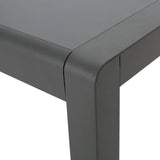 Cape Coral Outdoor Aluminum Dining Table with Tempered Glass Table Top, Gun Metal Gray Noble House