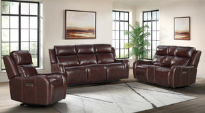 Intercon Wainwright Contemporary Dual-Power Recliner | Reddish Brown WW-RC-140DPR-RBN-C WW-RC-140DPR-RBN-C