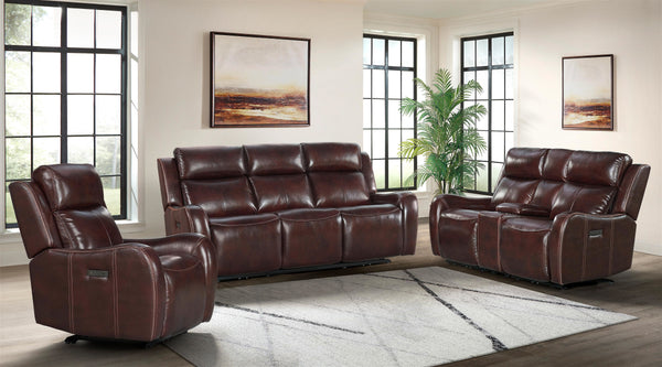 Intercon Wainwright Contemporary Dual-Power Recliner | Reddish Brown WW-RC-140DPR-RBN-C WW-RC-140DPR-RBN-C