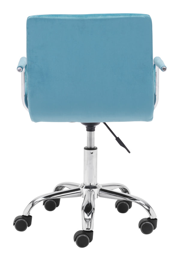 Zuo Modern Kerry 100% Polyester, Plywood, Steel Modern Office Chair Blue, Chrome 100% Polyester, Plywood, Steel