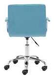 Zuo Modern Kerry 100% Polyester, Plywood, Steel Modern Office Chair Blue, Chrome 100% Polyester, Plywood, Steel