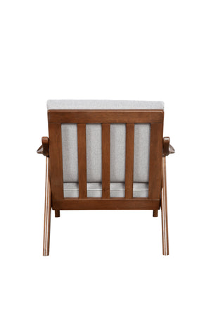 Alpine Furniture Zephyr Slate Lounge Chair with Removable Cushions RT560A Medium Brown Frame, Light Grey Cushions Solid Rubberwood Frame 31 x 31 x 32