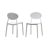 Noble House Westlake Outdoor Plastic Chairs (Set of 2), White
