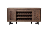 Alpine Furniture Prairie Sideboard with Wine Holder, Natural/Black 1568-06 Reclaimed Natural & Black Base Solid & Recycled Pine 72 x 18 x 36