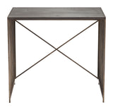 Zuo Modern Zemo Fir Wood, Steel Modern Commercial Grade Desk Gray, Antique Gold Fir Wood, Steel