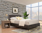 Alpine Furniture Sophia Full Faux Leather Platform Bed, Gray 6902F-GRY Gray Faux Leather with plywood wooden frame 85 x 61.5 x 44