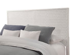 White Pearl Standard King Panel Bed