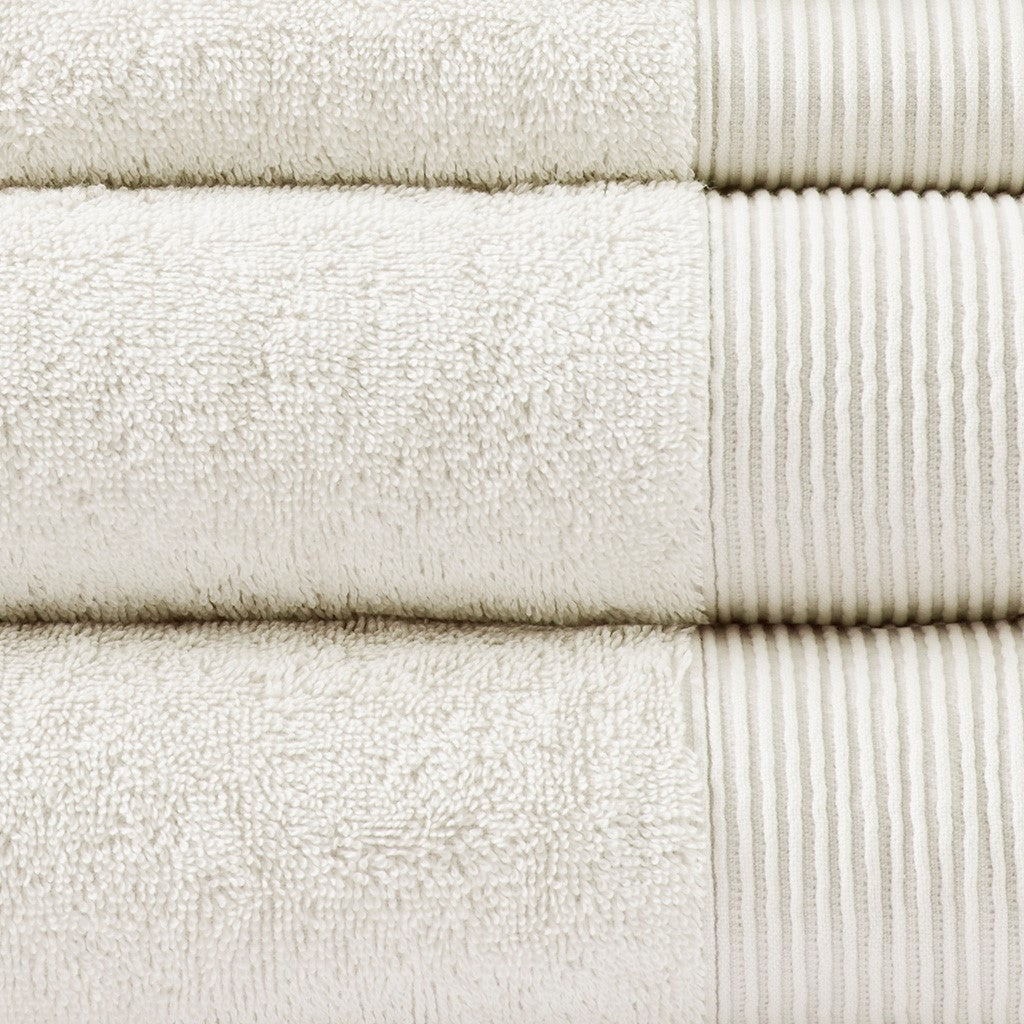 6pc Antimicrobial Nuage Cotton Tencel Blend Towel Set Ivory - Beautyrest